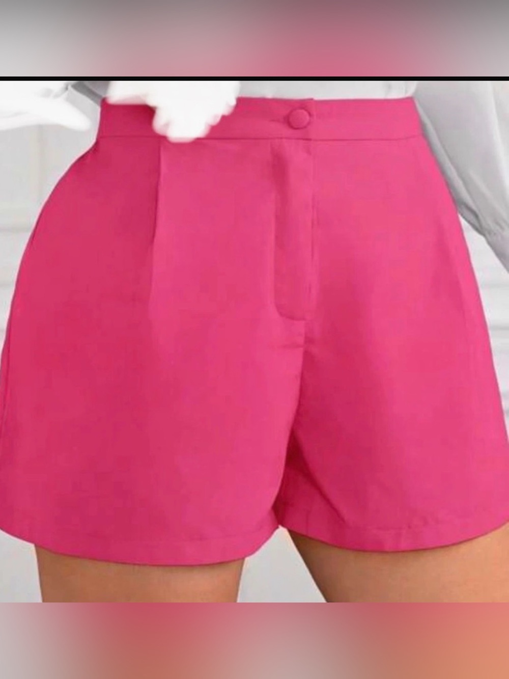 SHEIN Hot Pink Tailored High-Waist Women's Shorts